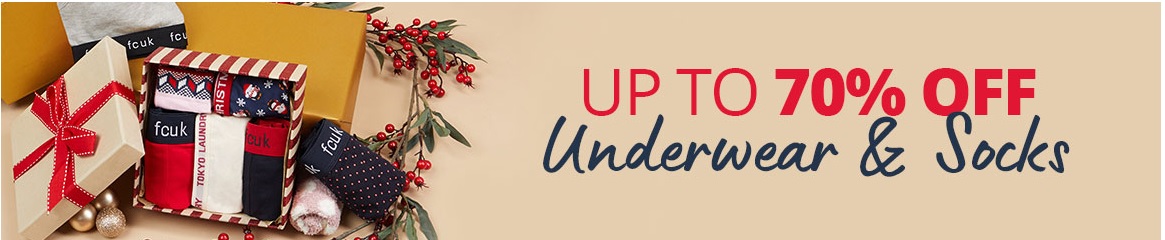 UNDERWEAR &SOCKS UPTO 70% OFF